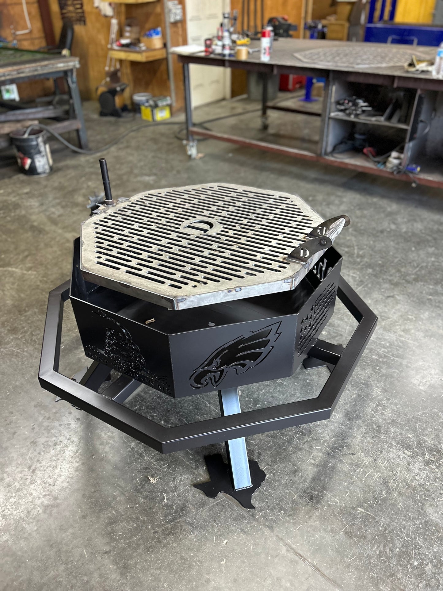 36” Fire pit with cooktop