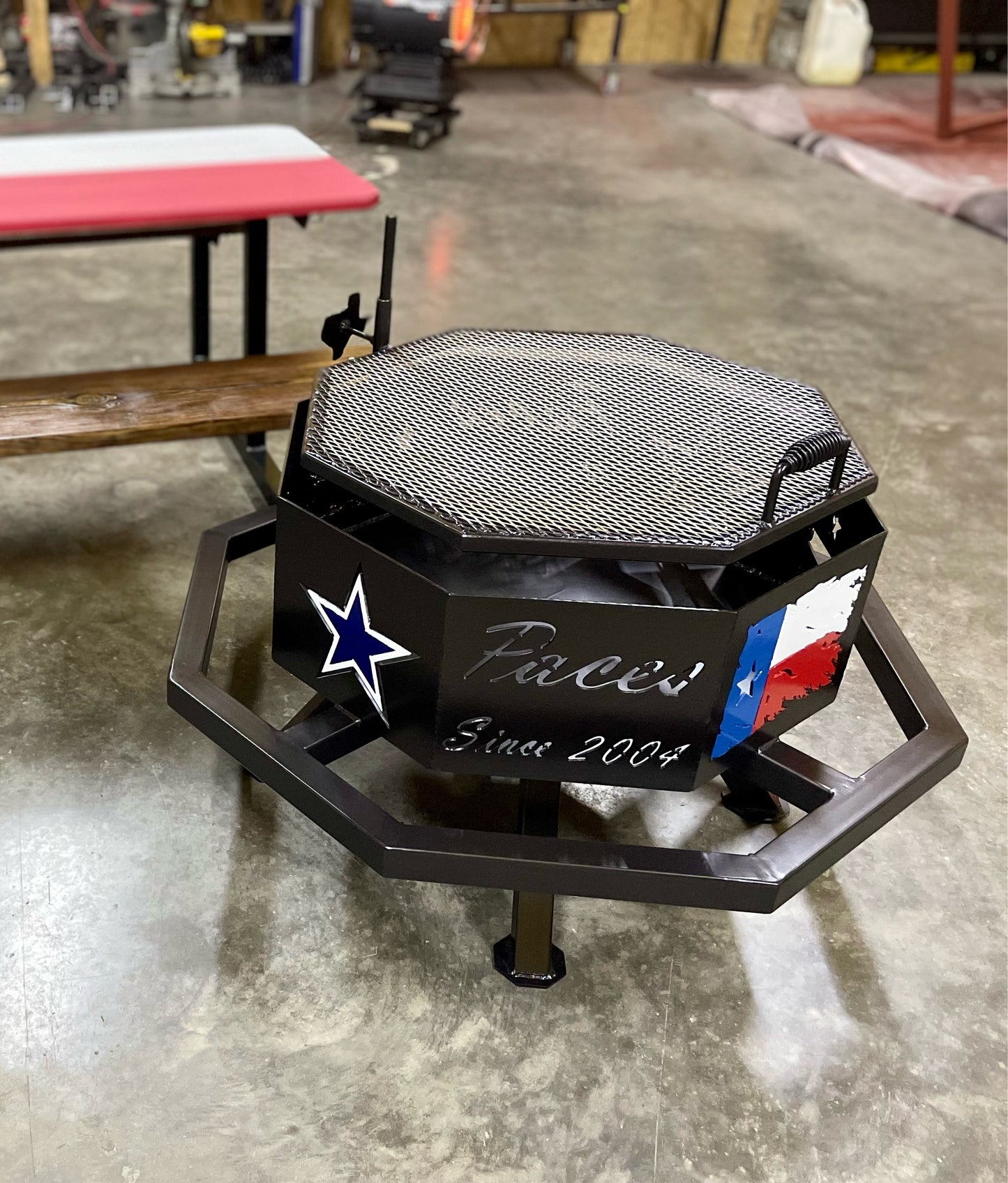 31” with footrest & cooktop fire pit