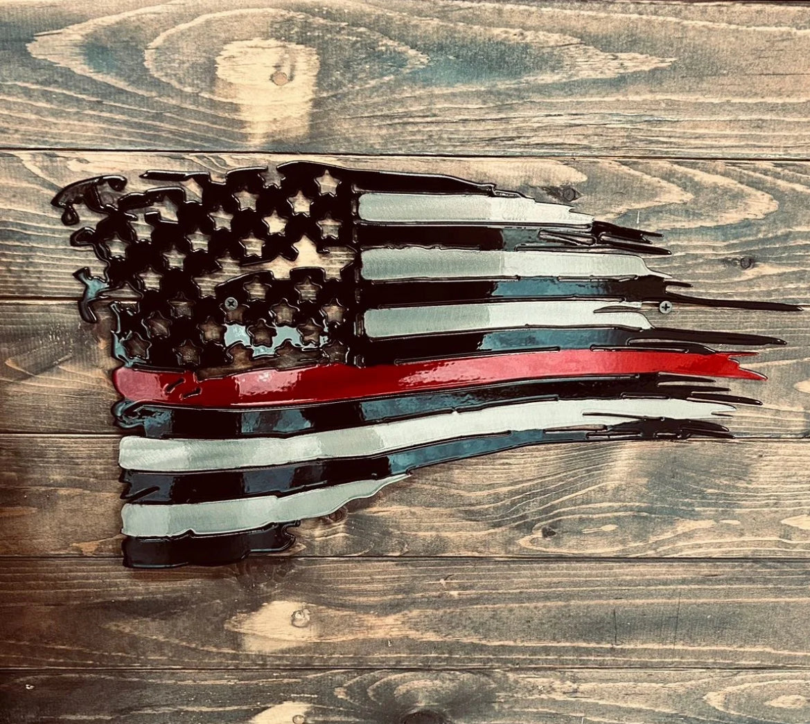 First responder tattered flag