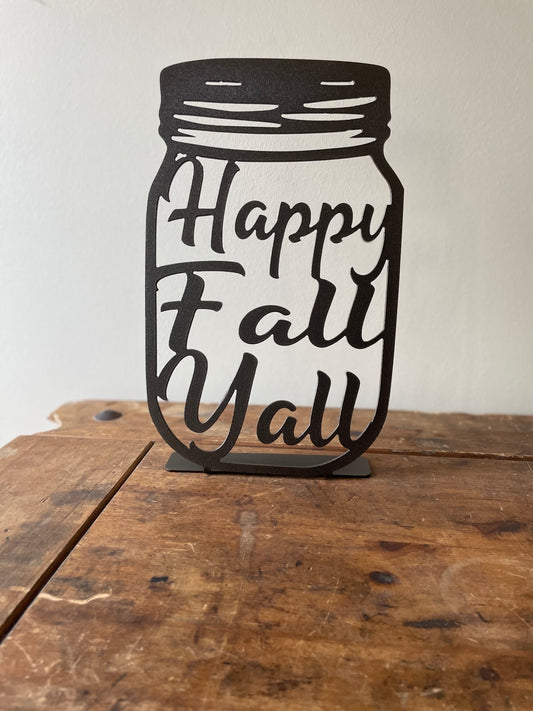 Happy fall mason jar